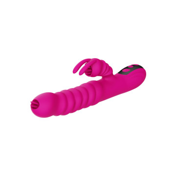 ARMONY - VIBRATORE MULTIFUNZIONE RABBIT DOUBLE TONGUE FUCSIA EFFETTO…