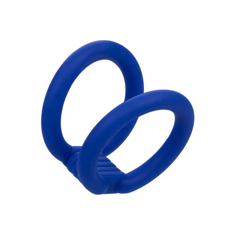 CALEXOTICS - ADMIRAL DUAL COCK CAGE BLUE - Cockrings without vibration