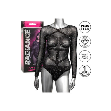 CALEXOTICS - RADIANCE LONG SLEEVE BODYSUIT RHINE PLUS SIZE - Bodystoc…