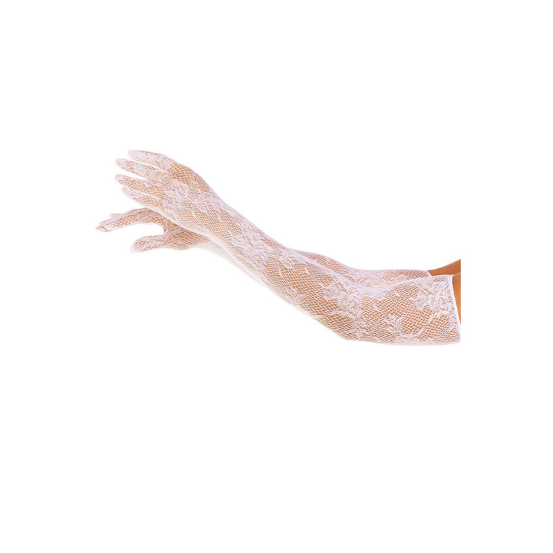 LEG AVENUE - RED FLORAL GLOVES WHITE - LEG AVENUE HOSIERY - /product_…