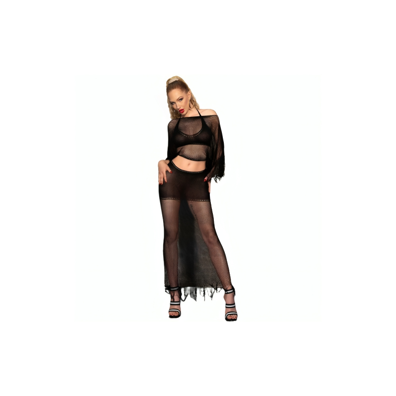 Chilirose - Cr 4666 Top & Falda Negro S/M | Vybes.it