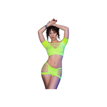 Chilirose - Cr 4433 Top & Shorts Verde S/M | Vybes.it