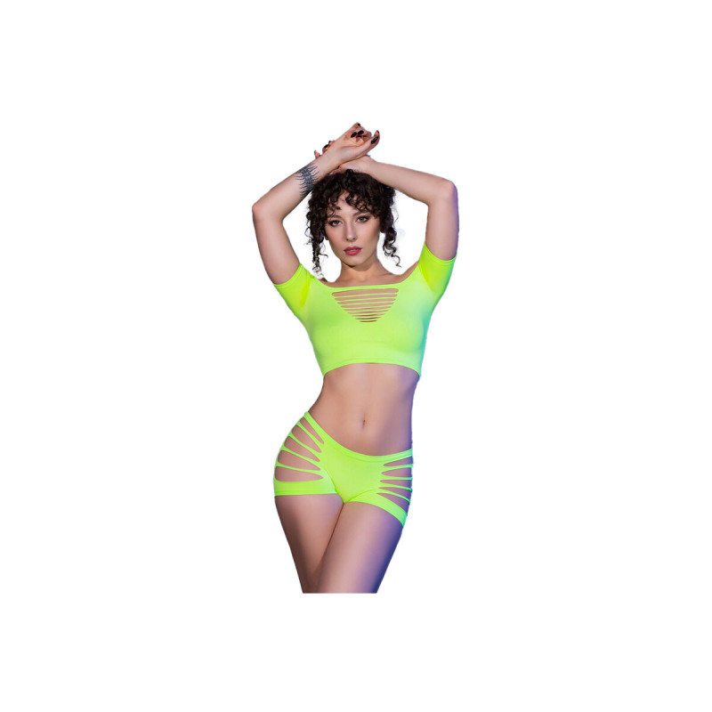 Chilirose - Cr 4433 Top & Shorts Verde S/M | Vybes.it