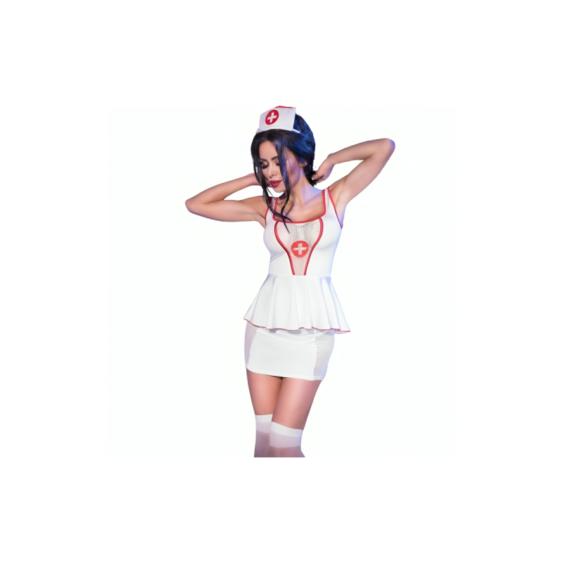 Chilirose - Cr 4160 Kostüm Krankenschwester Top & Rock L/Xl |