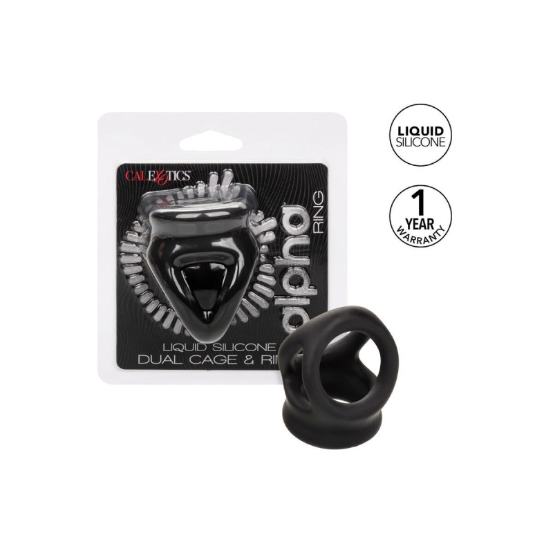 CALEXOTICS - ALPHA DUAL CAGE RING BLACK - Cockrings without vibration
