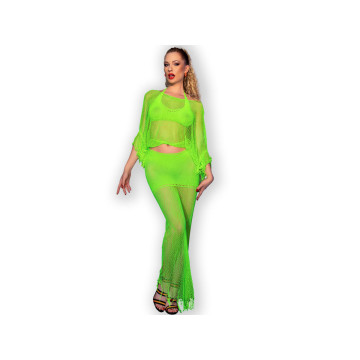 Chilirose - Cr 4666 Top & Falda Verde S/M | Vybes.it