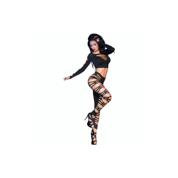 Chilirose - Cr 3654 Top & Leggins Negro S/M | Vybes.it