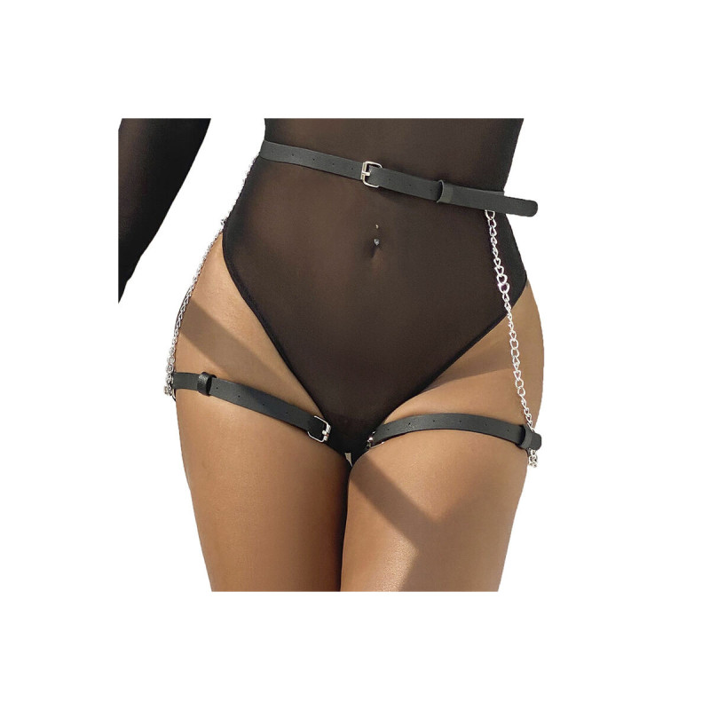 Subblime - Ledergürtel Harness Schwarz Eine Grösse | Vybes.it
