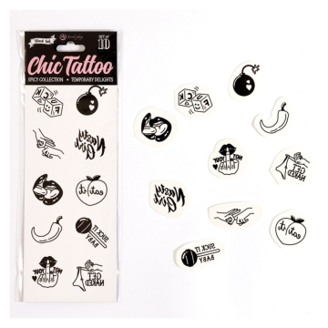 SECRET PLAY - SET DE 10 TATTOOS TEMPORALES SPICY COLLECTION