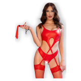 CHILIROSE - CR 4625 ENSEMBLE QUATRE PIÈCES SANS CROTCHLESS ROUGE S