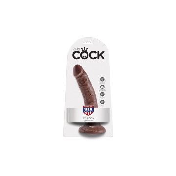 KING COCK - 7 PENE COLOR CHOCOLATE 17.8 CM