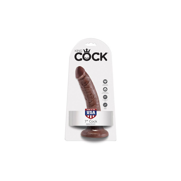 KING COCK - 7 PENE COLOR CHOCOLATE 17.8 CM