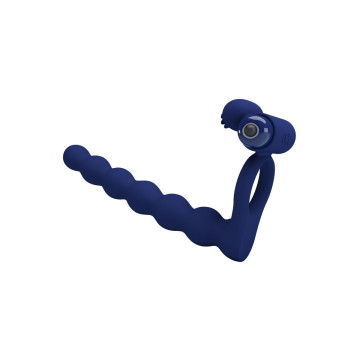 Pretty Love - Ajmal Anillo Vibrador Con Plug Azul | Vybes.it
