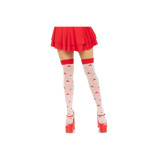 LEG AVENUE - PILZ HOHE SOCKEN ROT/WEISS - LEG AVENUE HOSIERY