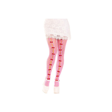 Leg Avenue - Stockings With Openings Heart & Bows Pink | Vybes.it