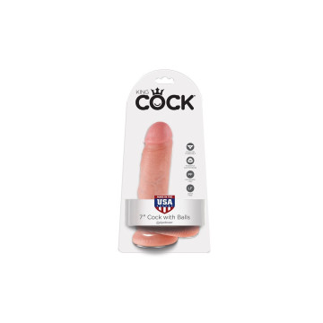 King Cock - 7 Dildo Fleisch Mit Eier 17.8 Cm | Vybes.it
