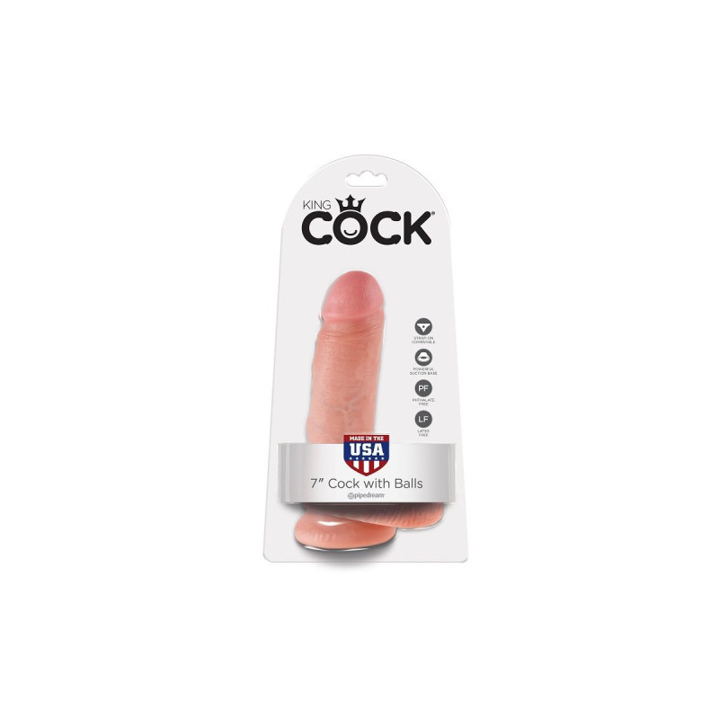 King Cock - 7 Dildo Flesh Con Sfere 17.8 Cm | Vybes.it