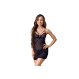 Livco Corsetti Fashion - Zoe Lc 20202 Babydoll + Tanga Negro S/M |