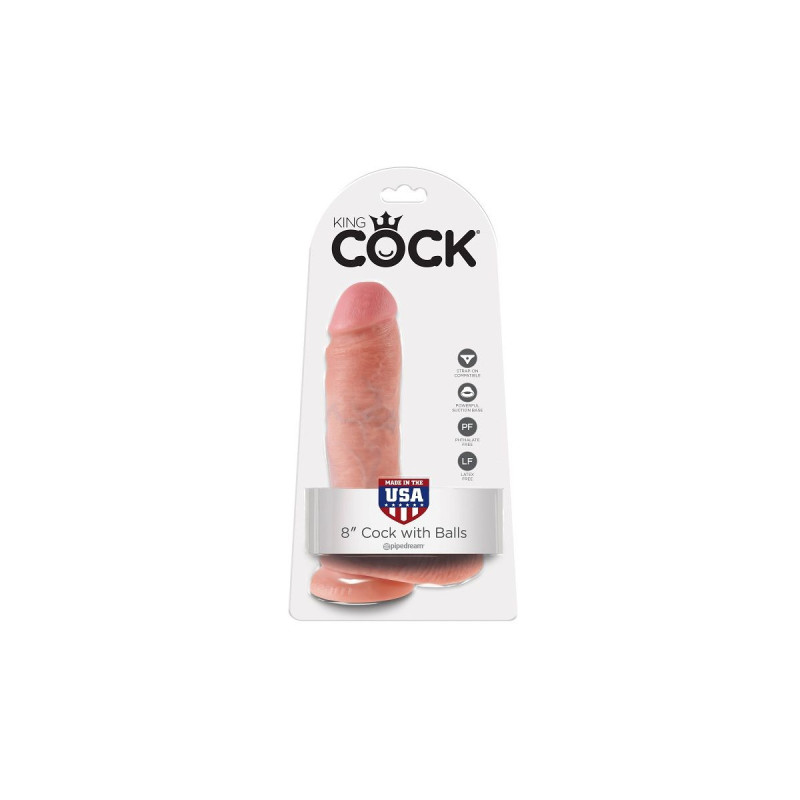 King Cock - 8 Dildo Fleisch Mit Eier 20.3 Cm | Vybes.it