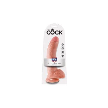 King Cock - 9 Schwanzfleisch Mit Eier 22.9 Cm | Vybes.it
