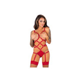 Livco Corsetti Fashion - Thiara Lc 20213 Set Body + Strümpfe Rot