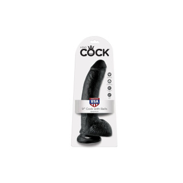 King Cock - Dildo Black With Balls 22.9 Cm | Vybes.it