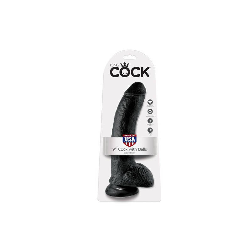 King Cock - Pene Realistico Negro 22.9 Cm | Vybes.it