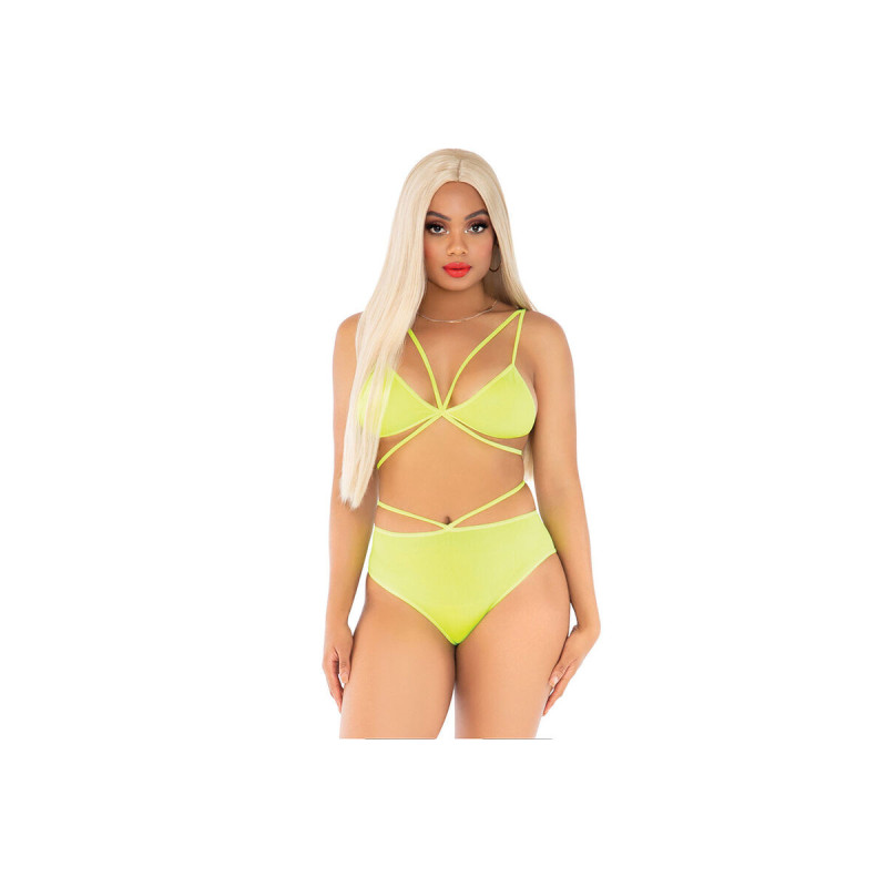 Leg Avenue - Top & Bragas Con Tirantes Amarillo | Vybes.it