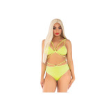 Leg Avenue - Top & Bragas Con Tirantes Amarillo | Vybes.it