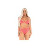 Leg Avenue - Top & Bragas Con Tirantes Coral | Vybes.it