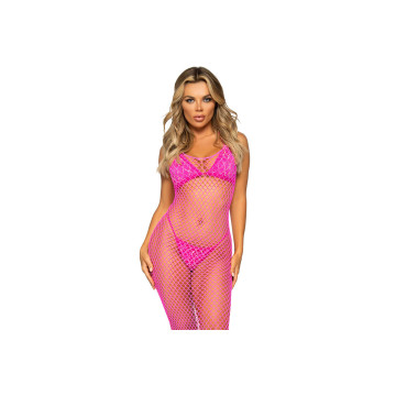 Leg Avenue - Langes Netzkleid Pink Eine Grösse | Vybes.it