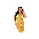 Leg Avenue - Langes Netzkleid Gelb Eine Grösse | Vybes.it