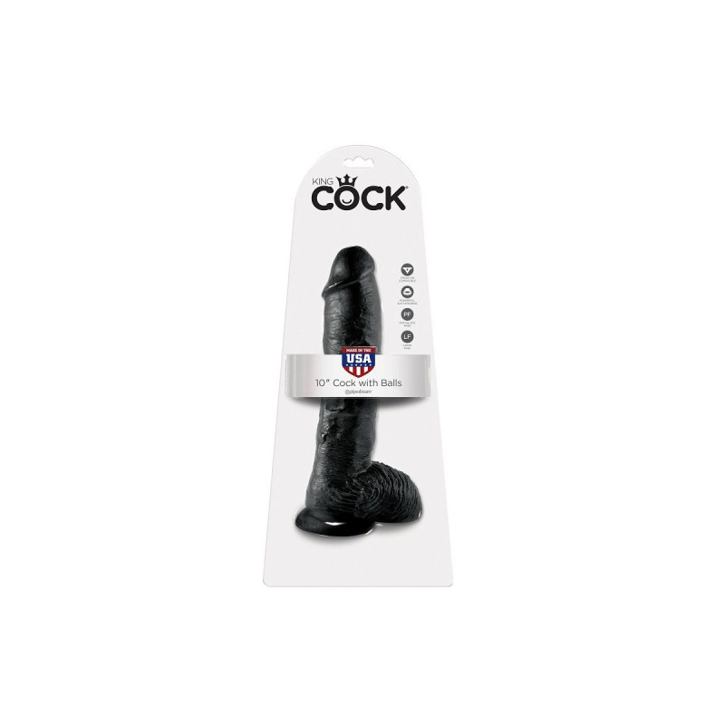 King Cock - Gode Noir Avec Boules 25.4 Cm | Vybes.it
