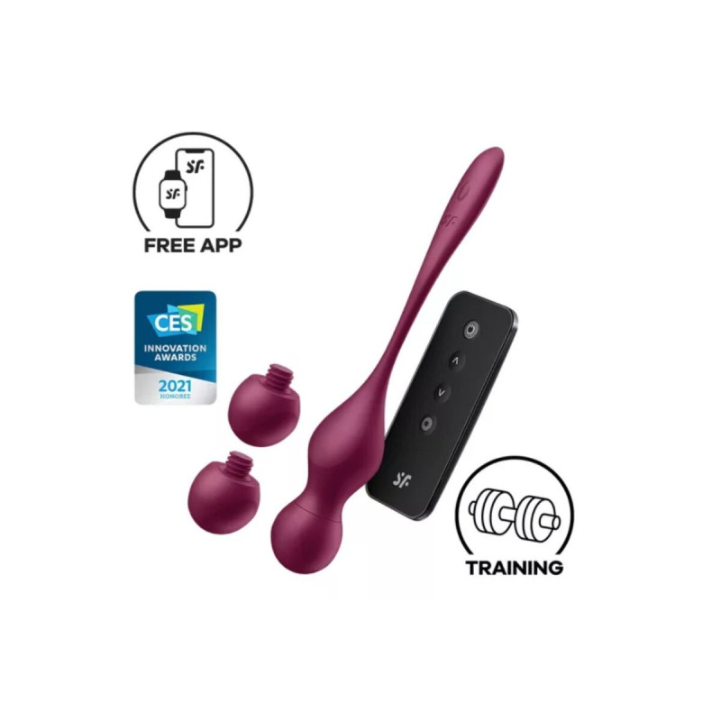 Satisfyer - Love Birds Vary Bolas Vibradores App Gratuita Rojo Vino
