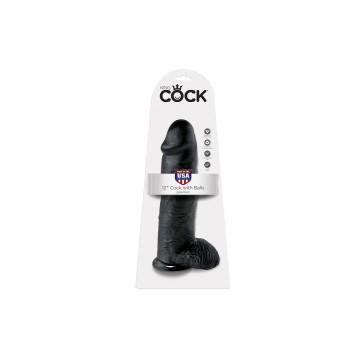 King Cock - Dildo Schwarz Mit Eier 30.48 Cm | Vybes.it