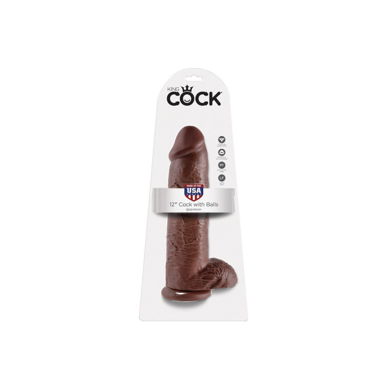 King Cock - Dildo Braun Mit Eier 30.48 Cm | Vybes.it