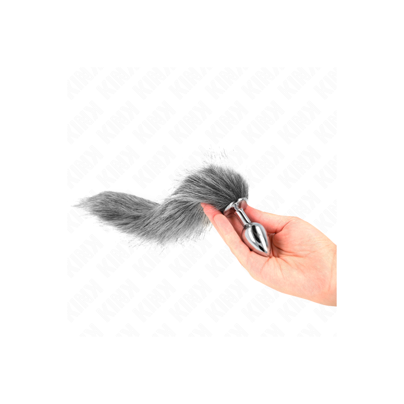 KINK - ANAL PLUG SIZE S 7 X 3 CM WITH SYNTHETIC TAIL 40 CM GREY - KIN…