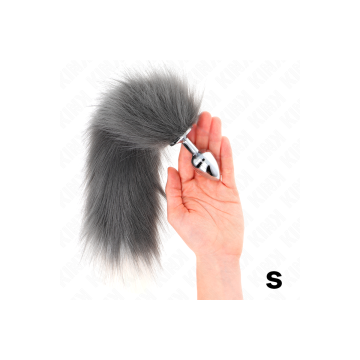 KINK - ANAL PLUG SIZE S 7 X 3 CM WITH SYNTHETIC TAIL 40 CM GREY AND W…
