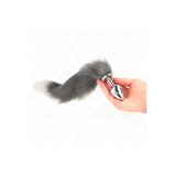 KINK - ANAL PLUG SIZE M 8 X 3.5 CM WITH SYNTHETIC TAIL 40 CM GREY AND…
