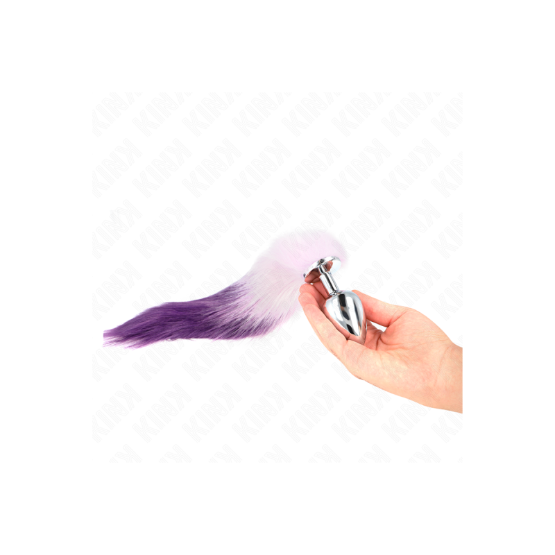 Kink - Plug Anal Talla L 10 X 4 Cm Con Cola Sintética 40 Cm Violeta