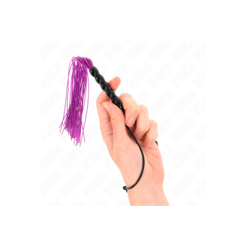 KINK - MINI FRUSTA IN SILICONE CON 6 PERLINE VIOLA 26 CM - KINK IMPAC…