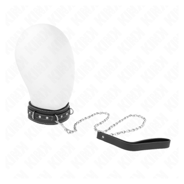 KINK - PVC LEDER HALSKETTE MIT GÜRTEL 105 CM STRASS NIETE 41,5 X 4 CM