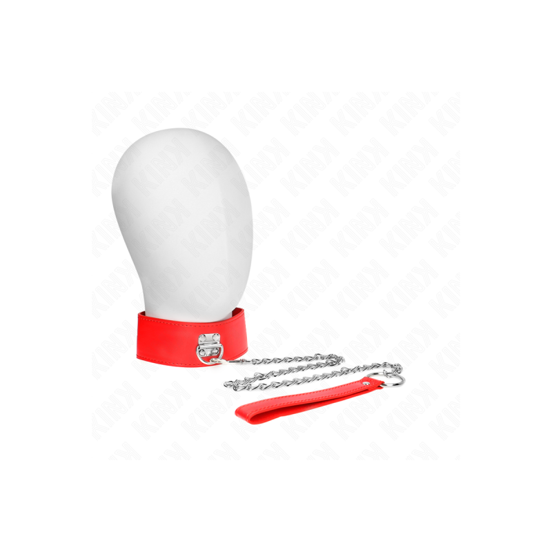 KINK - HALSKETTE MIT GÜRTEL 65 CM MIT BREITEM ROTEN BAND VERSTELLBAR…