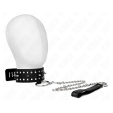 KINK - COLLIER AVEC LAISSE 65 CM AVEC CLOUS ARGENTÉS MODÈLE 1 AJUSTABLE 36-43 CM X 5 CM