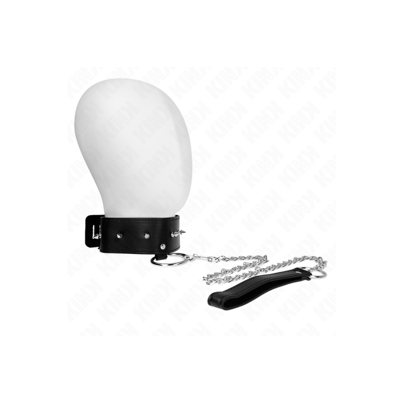 KINK - COLLANA 65 CM CON GUINZAGLIO CON BORCHIE ARGENTO MODELLO 2 REG…