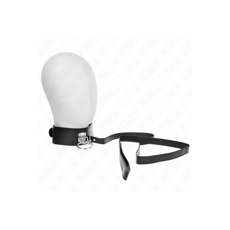 KINK - STUDDED LEASH 116 CM COLLAR WITH LEATHERETTE STRAP 50 X 5 CM -…
