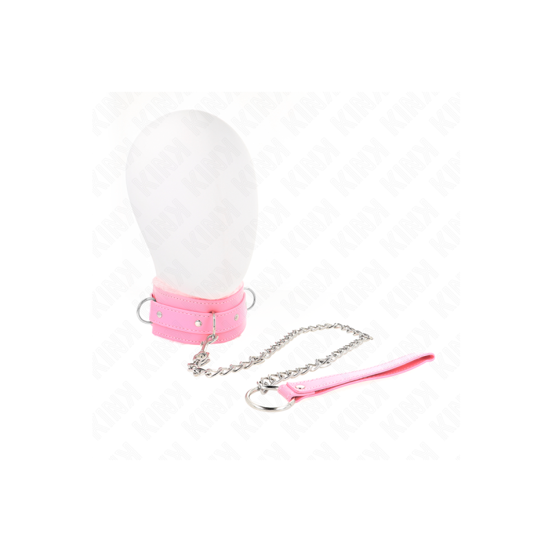 KINK - HALSBAND MIT LEINE 65 CM MIT EINSCHRÄNKUNGEN ROSA 36-42 CM X 5…