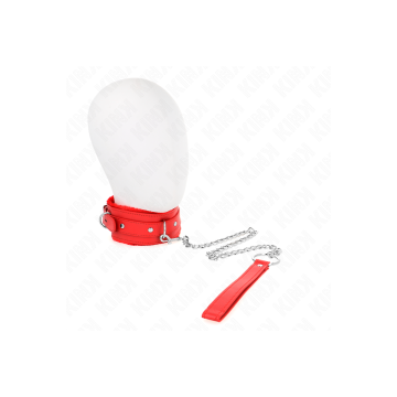 KINK - COLLARE CON GUINZAGLIO 65 CM CON RESTRIZIONI ROSSO 36-42 CM X…