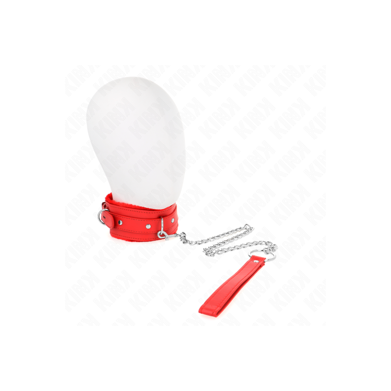 KINK - COLLAR WITH LEASH 65 CM WITH RESTRICTIONS RED 36-42 CM X 5.5 C…