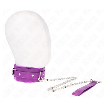 KINK - COLLAR CON CORREA 65 CM CON RESTRICCIONES MORADO AJUSTABLE 36-42 CM X 5.5 CM